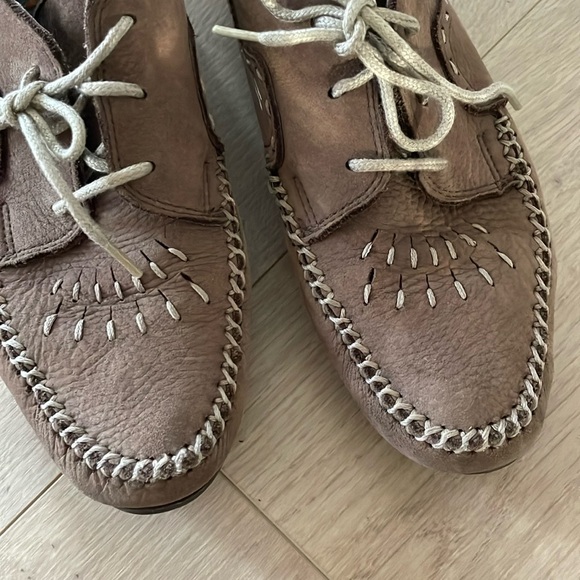 Hush Puppies Leather Moccasin Boho Ankle Laceup Bootie - Picture 8 of 10